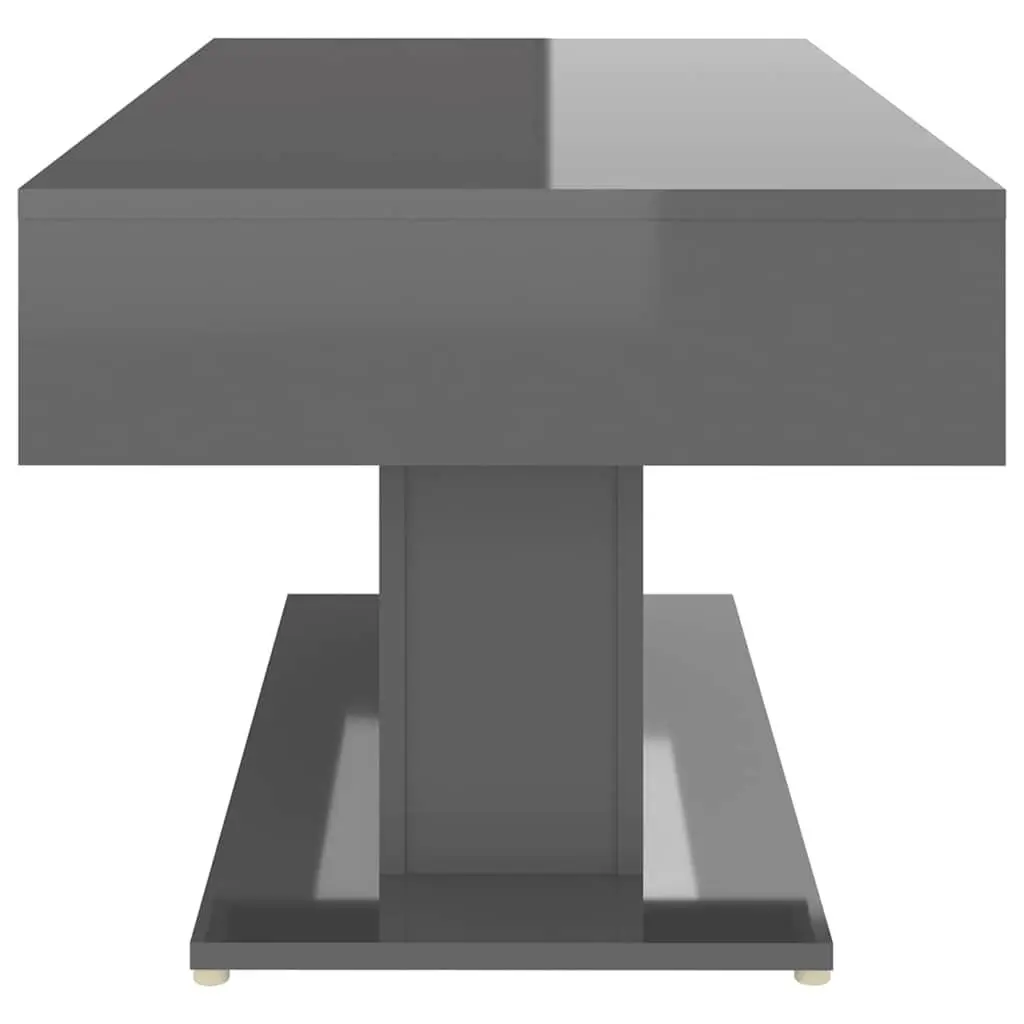 Coffee Table Grey High Gloss 96x50x45 cm Engineered Wood Centre Accent