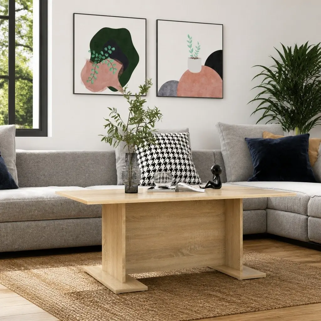 Coffee Table Modern Accent 103.5 x 60 x 40 cm Brown Sonoma Oak