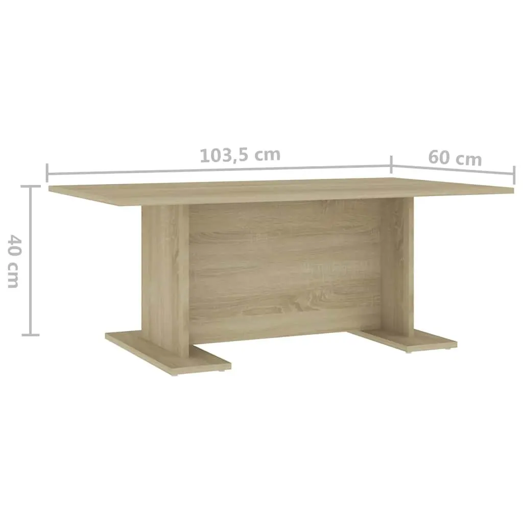 Coffee Table Modern Accent 103.5 x 60 x 40 cm Brown Sonoma Oak
