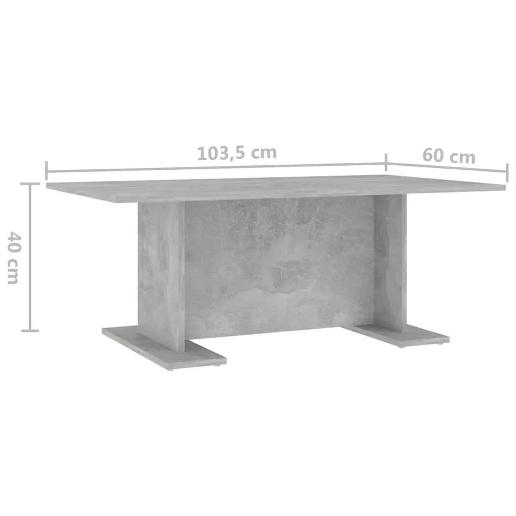 Grey Engineered Wood Coffee Table Modern Accent Furniture Living Room Decor
