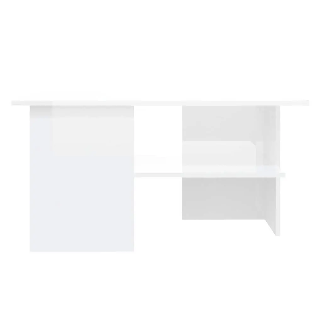 Coffee Table Storage Shelf High Gloss White 90L x 60W x 46.5H cm