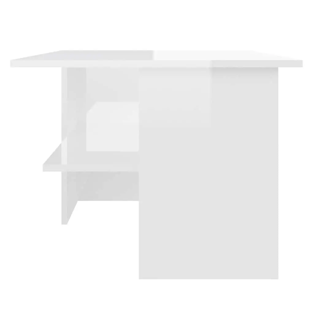 Coffee Table Storage Shelf High Gloss White 90L x 60W x 46.5H cm