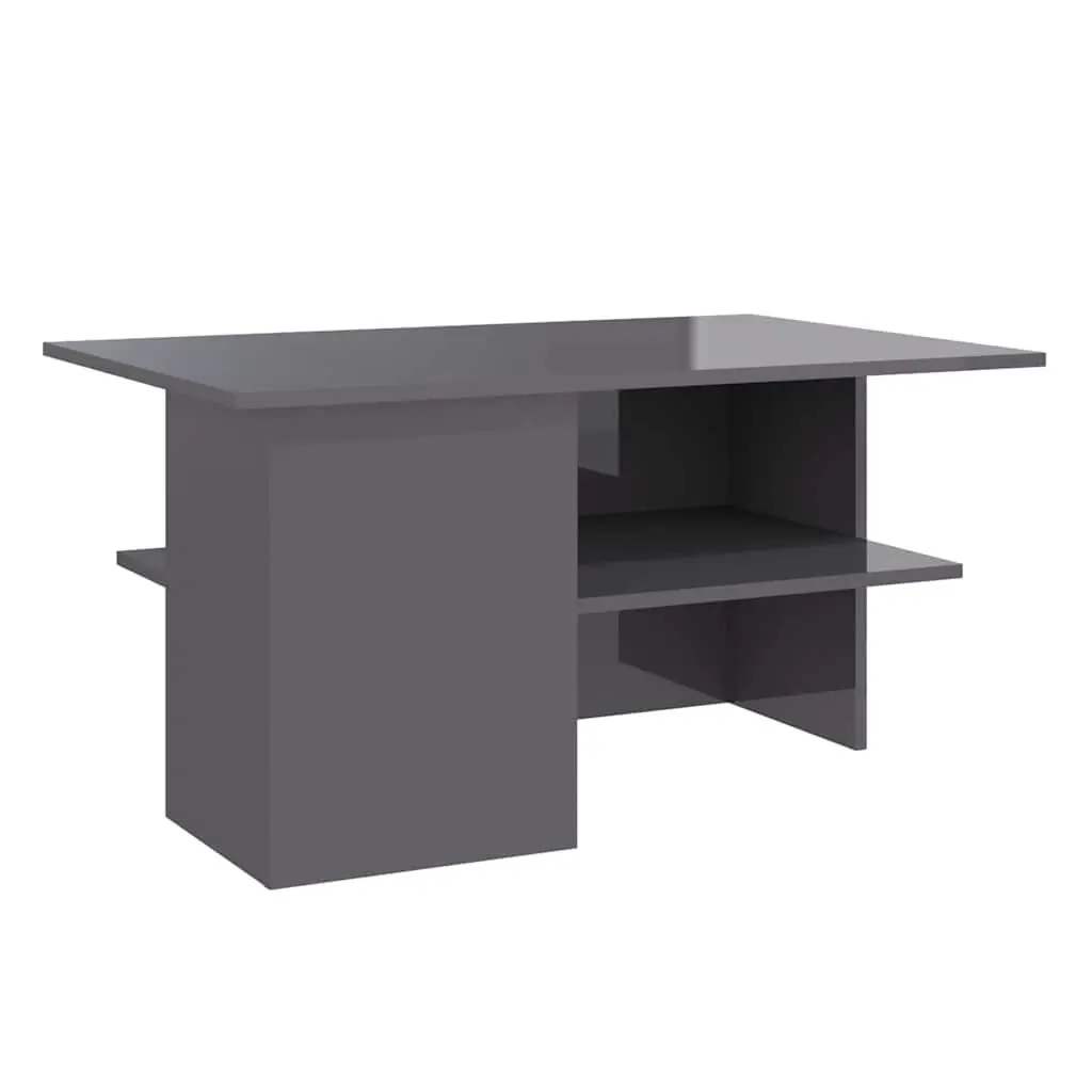 Coffee Table Modern Living Room Storage Shelf 90 x 60 x 46.5 cm Grey