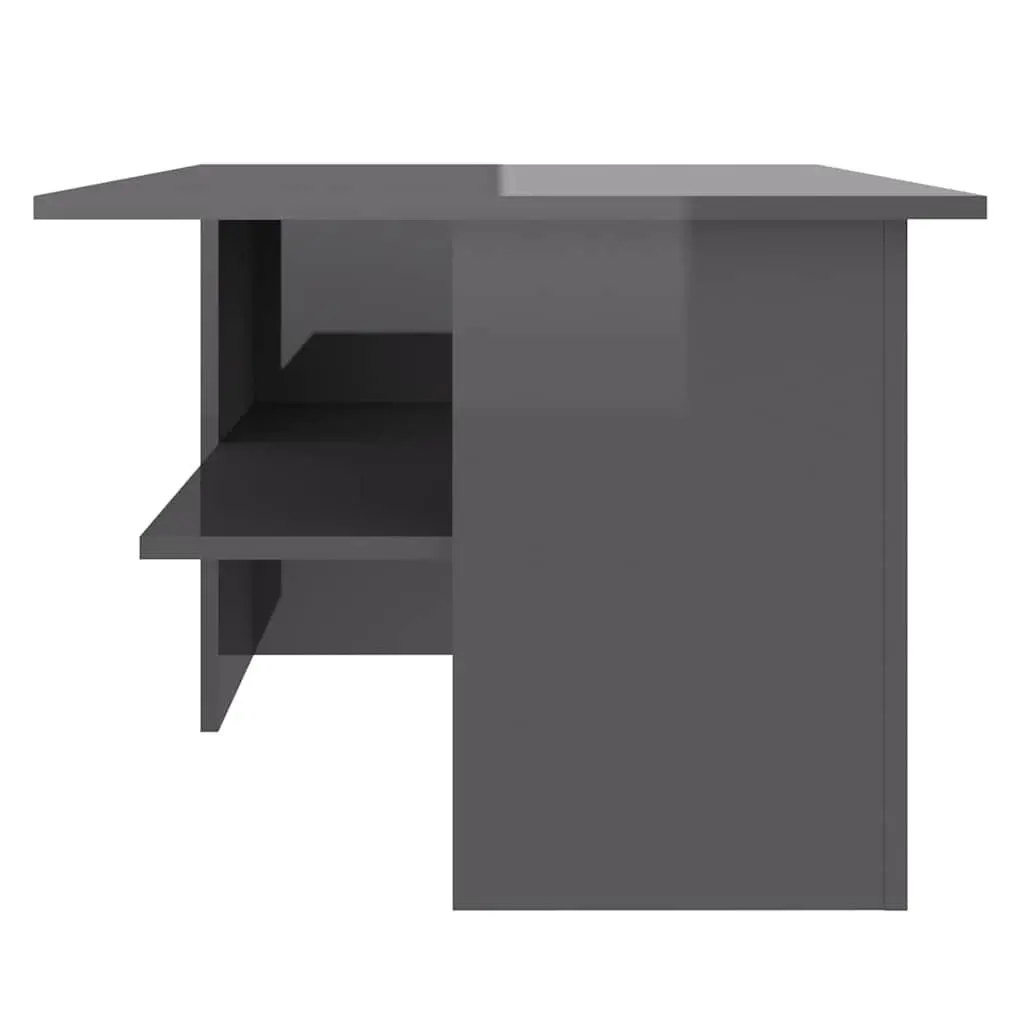 Coffee Table Modern Living Room Storage Shelf 90 x 60 x 46.5 cm Grey