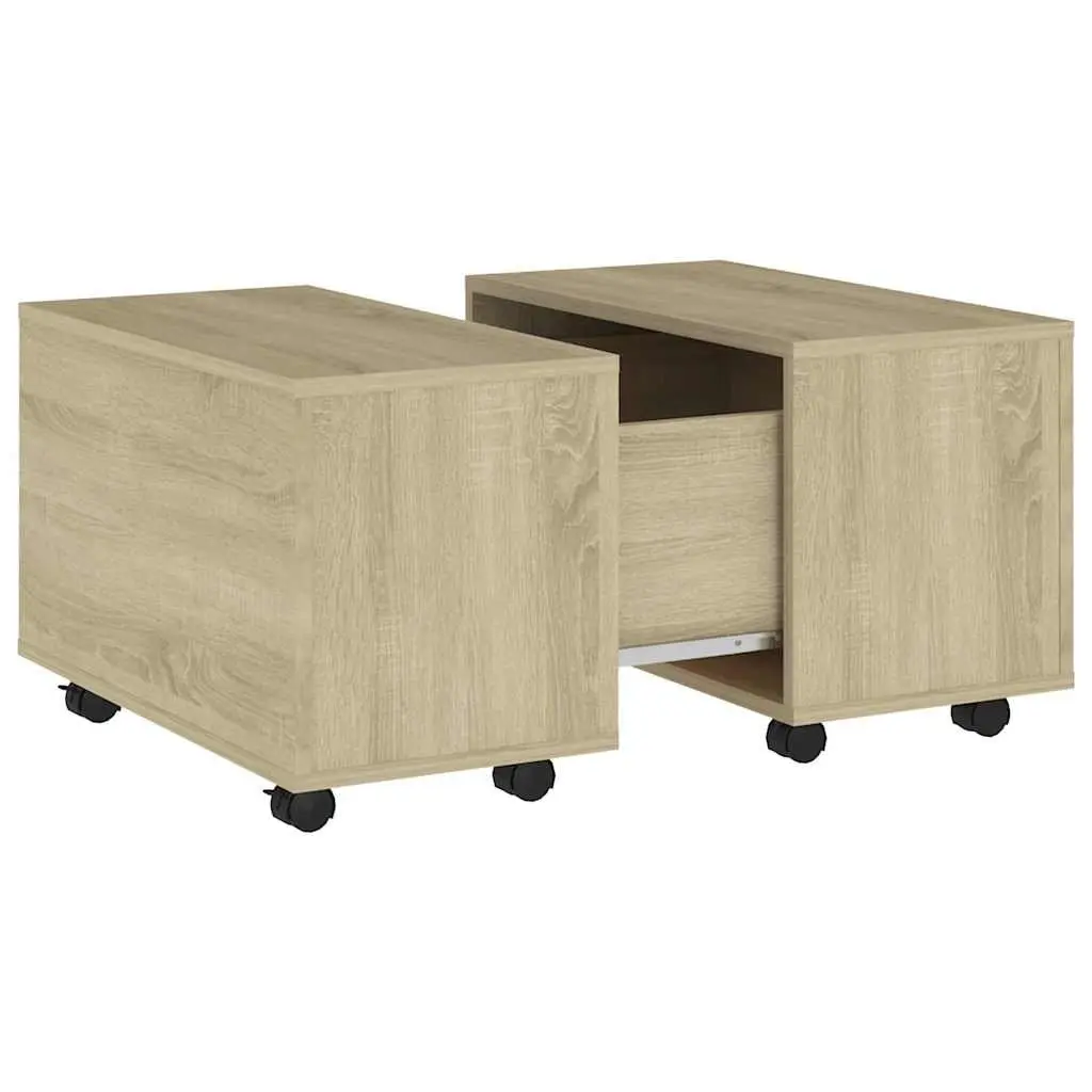 Coffee Table Sonoma Oak Engineered Wood Accent Table with Wheels Extendable