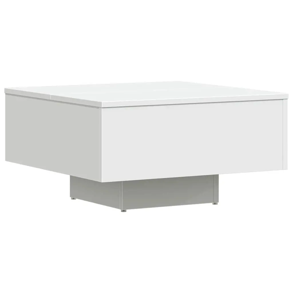 White Coffee Table 60x60x31.5 cm Engineered Wood Centre Living Room Accent