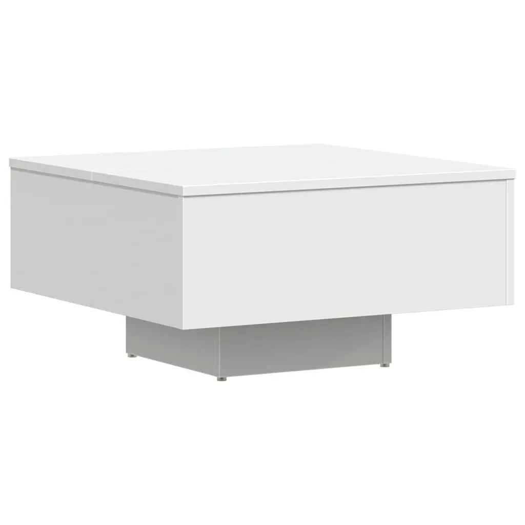 White Coffee Table 60x60x31.5 cm Engineered Wood Centre Living Room Accent