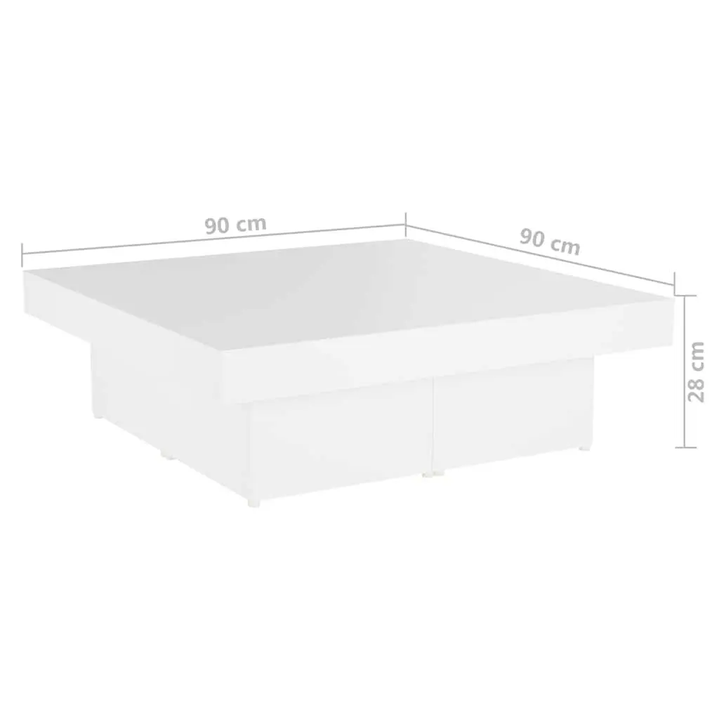 Coffee Table White 90x90x28cm Living Room Accent Centre Table Furniture