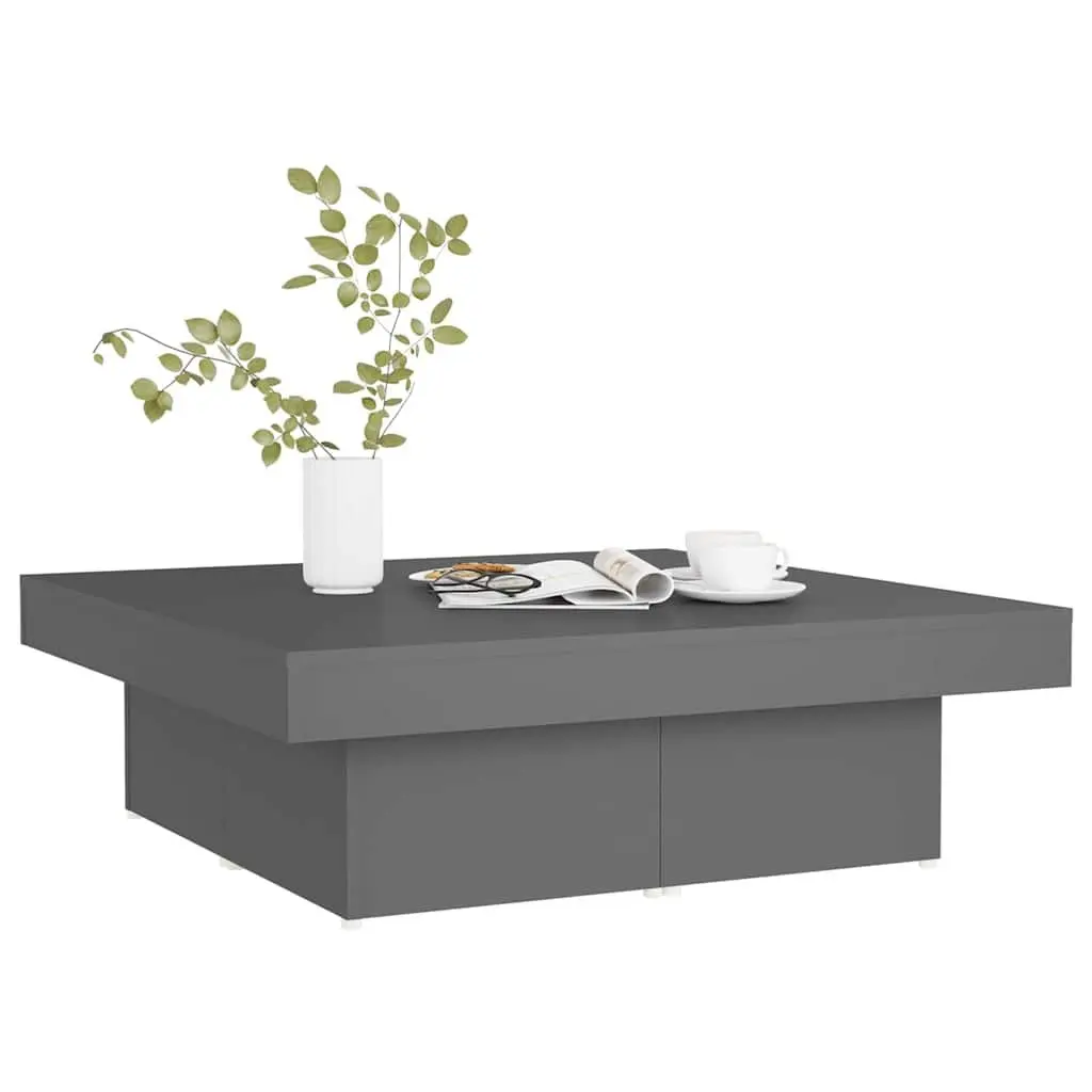 Grey Coffee Table 90x90x28cm Engineered Wood