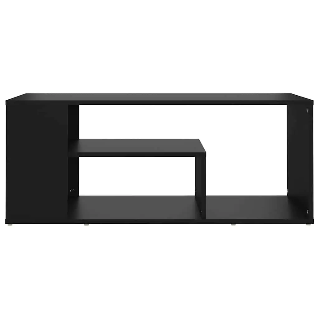 Coffee Table Storage Shelves Living Room 100L x 50W x 40H cm Black