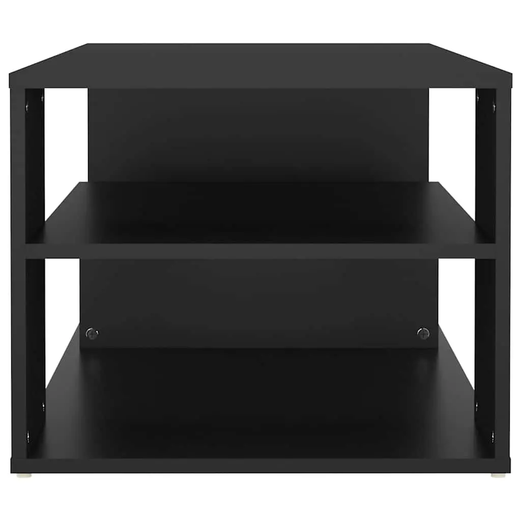 Coffee Table Storage Shelves Living Room 100L x 50W x 40H cm Black