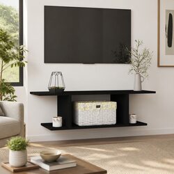 Durable Wall Mounted TV Cabinet in Black - Great Value