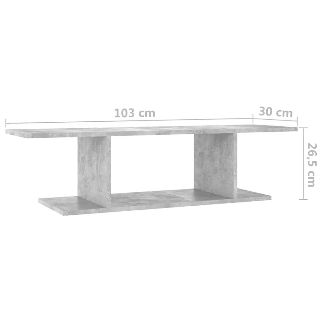 Grey Wall Mounted TV Cabinet