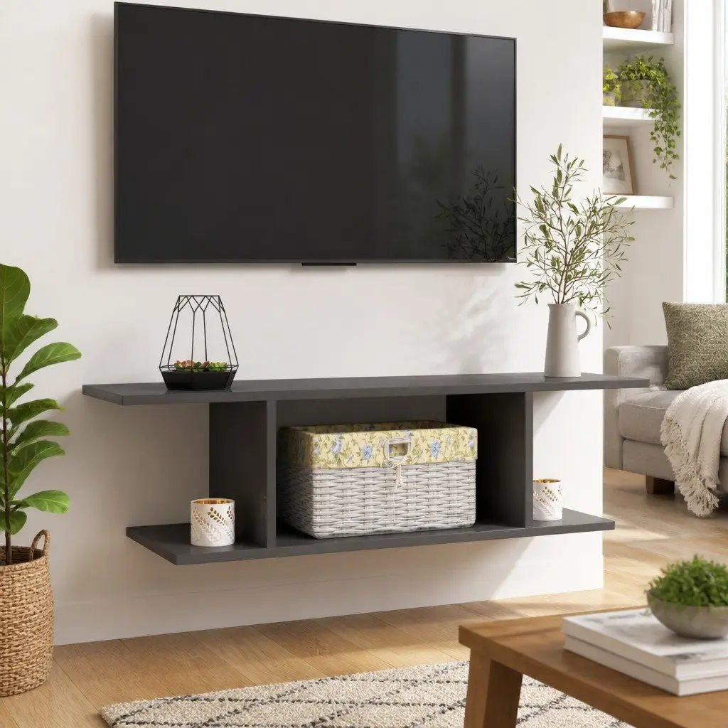 Wall Mounted TV Cabinet with High Gloss Finish