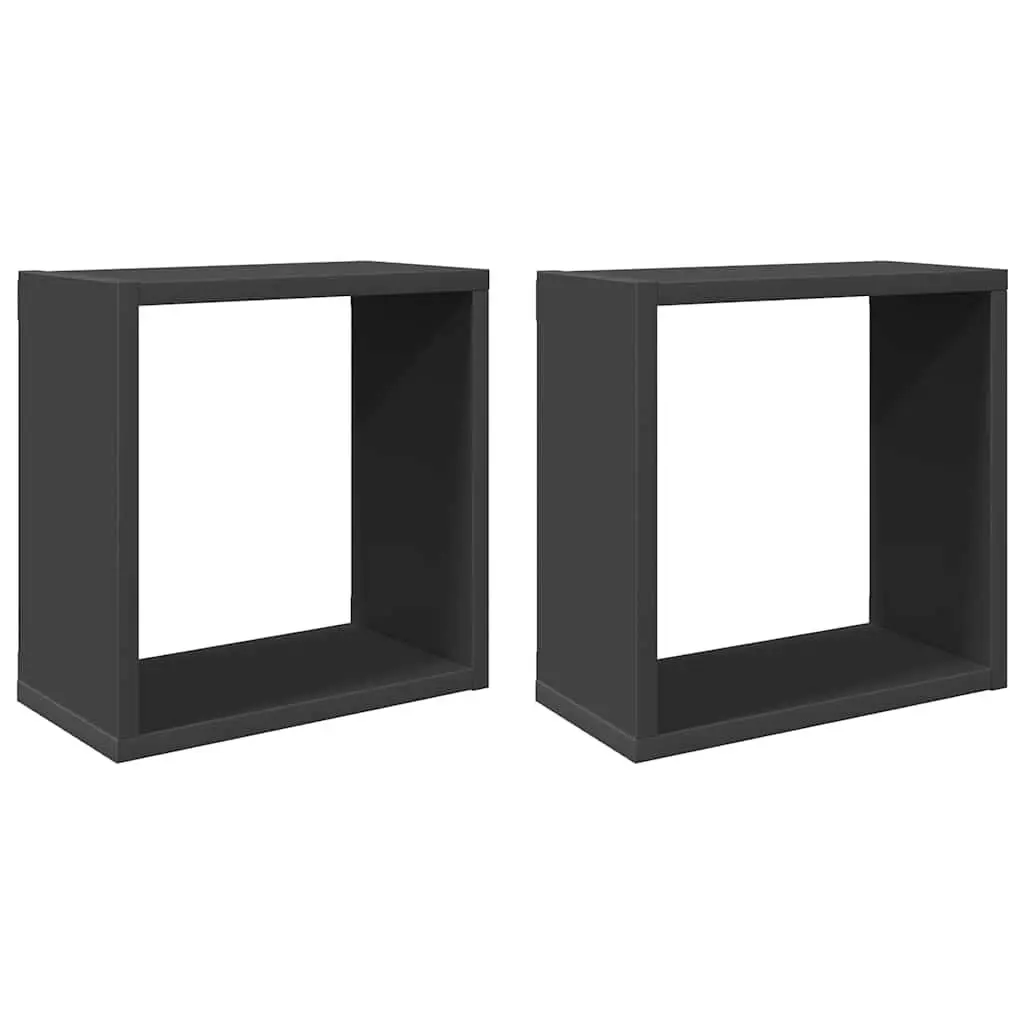 Wall Cube Shelves Floating Storage Display Set Grey Home Organization Decor