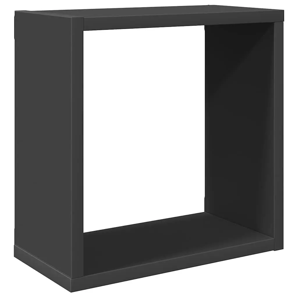 Wall Cube Shelves Floating Storage Display Set Grey Home Organization Decor