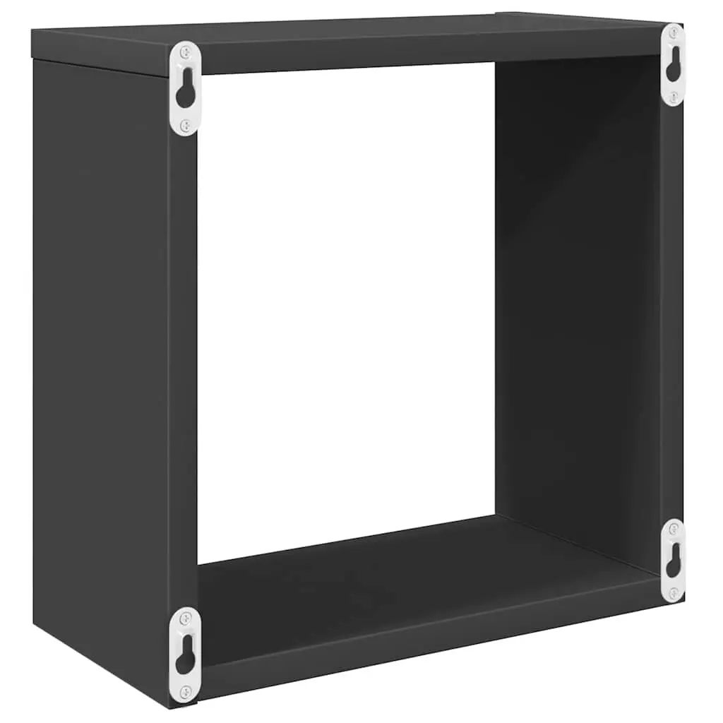 Wall Cube Shelves Set 6 Piece Floating Storage Display Organizer Grey