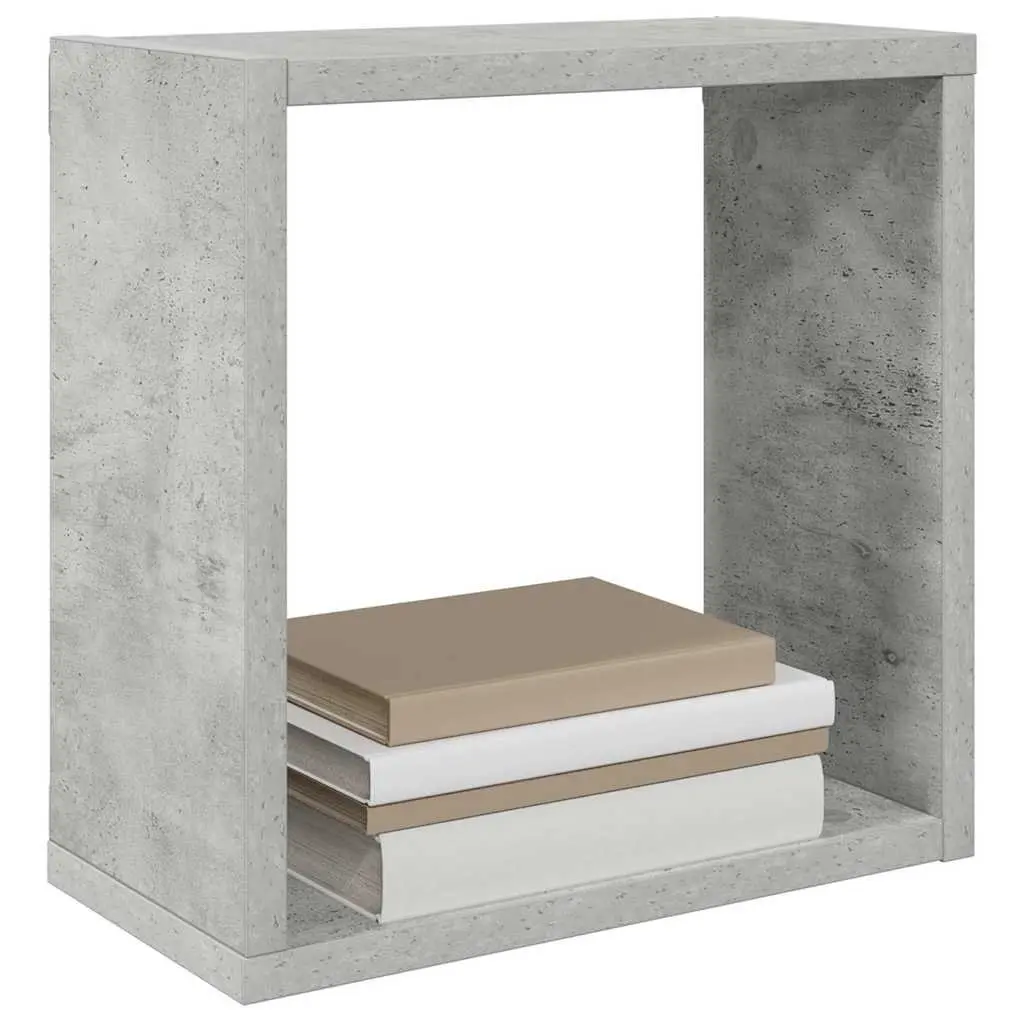 Wall Cube Shelves 2 pcs Grey Floating Storage Display Hanging Organiser