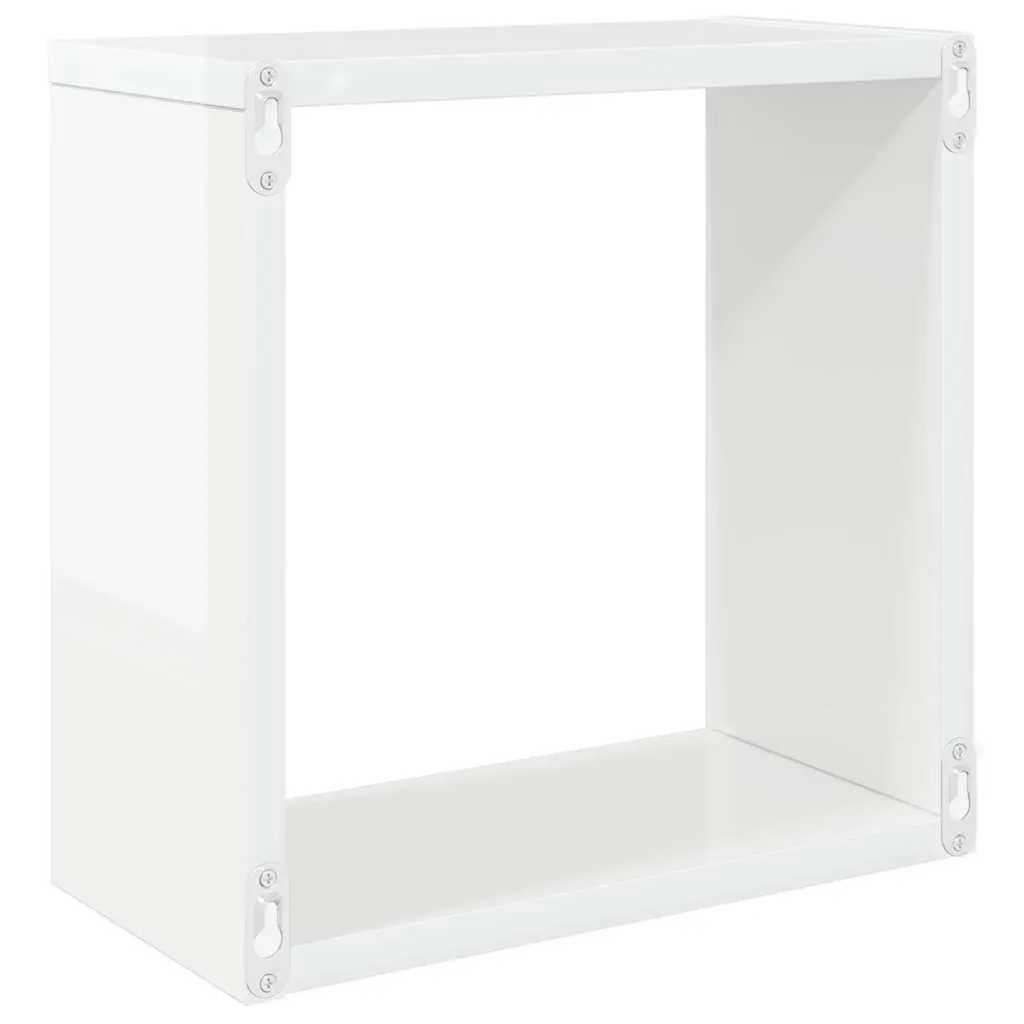 Floating Wall Shelves Storage Display White 30x15x30cm Set of 2