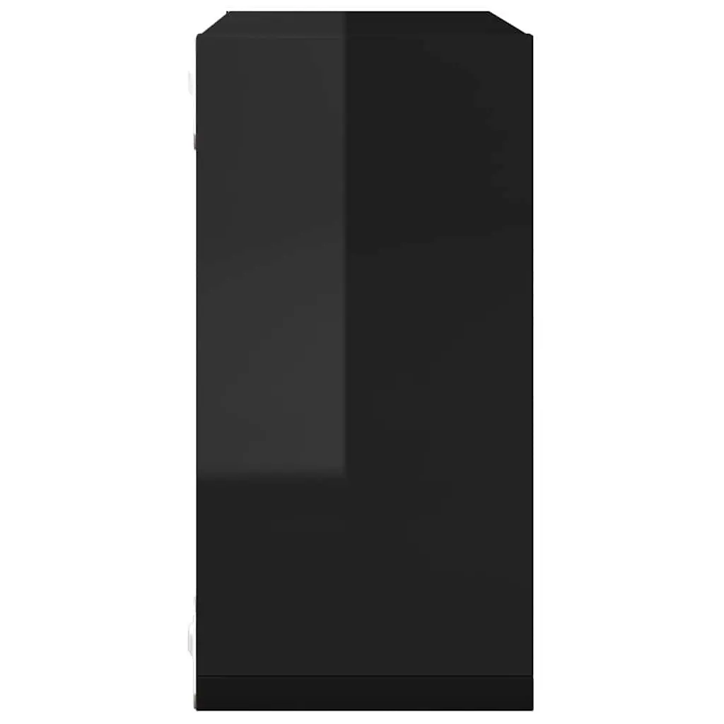 Wall Cube Shelves Floating Storage Display Set Black 30x15x30 cm