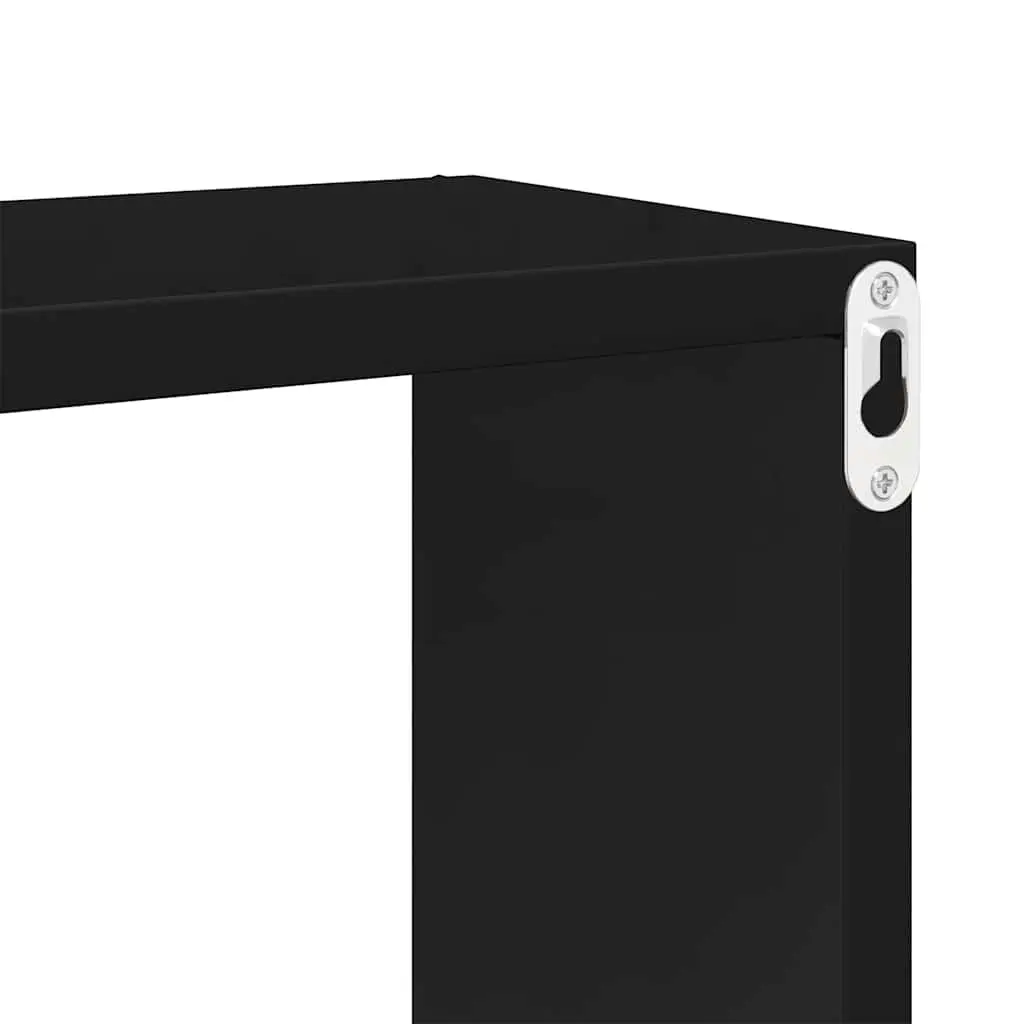 Wall Cube Shelves Floating Storage Display Set Black 30x15x30 cm