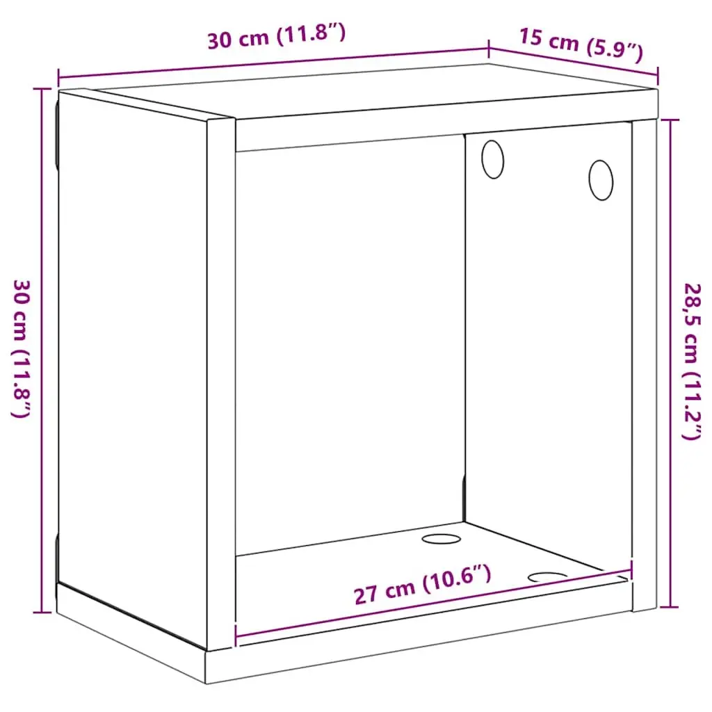 Floating Wall Shelves Set Grey Storage Display 2 Piece for Living Room Bedroom Kitchen