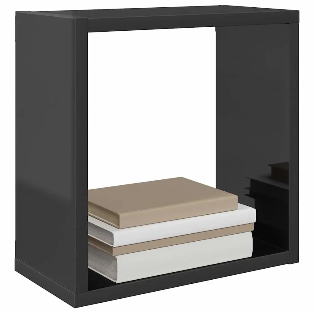 Floating Wall Shelves Set Grey Storage Display 2 Piece for Living Room Bedroom Kitchen