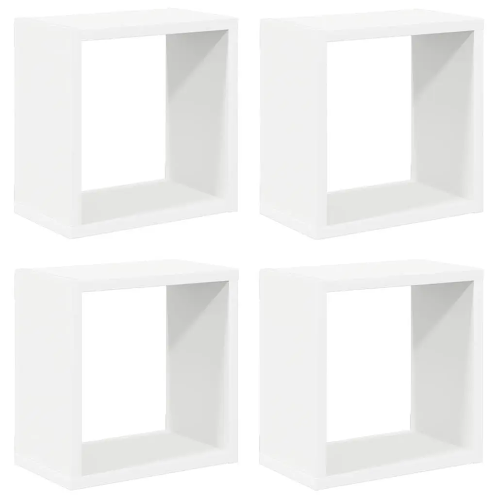 White Cube Shelves Set of 4 for Home Use