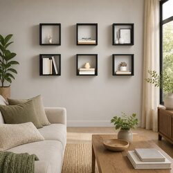 Reliable Grey Cube Shelves: Set of 6 for Your Home