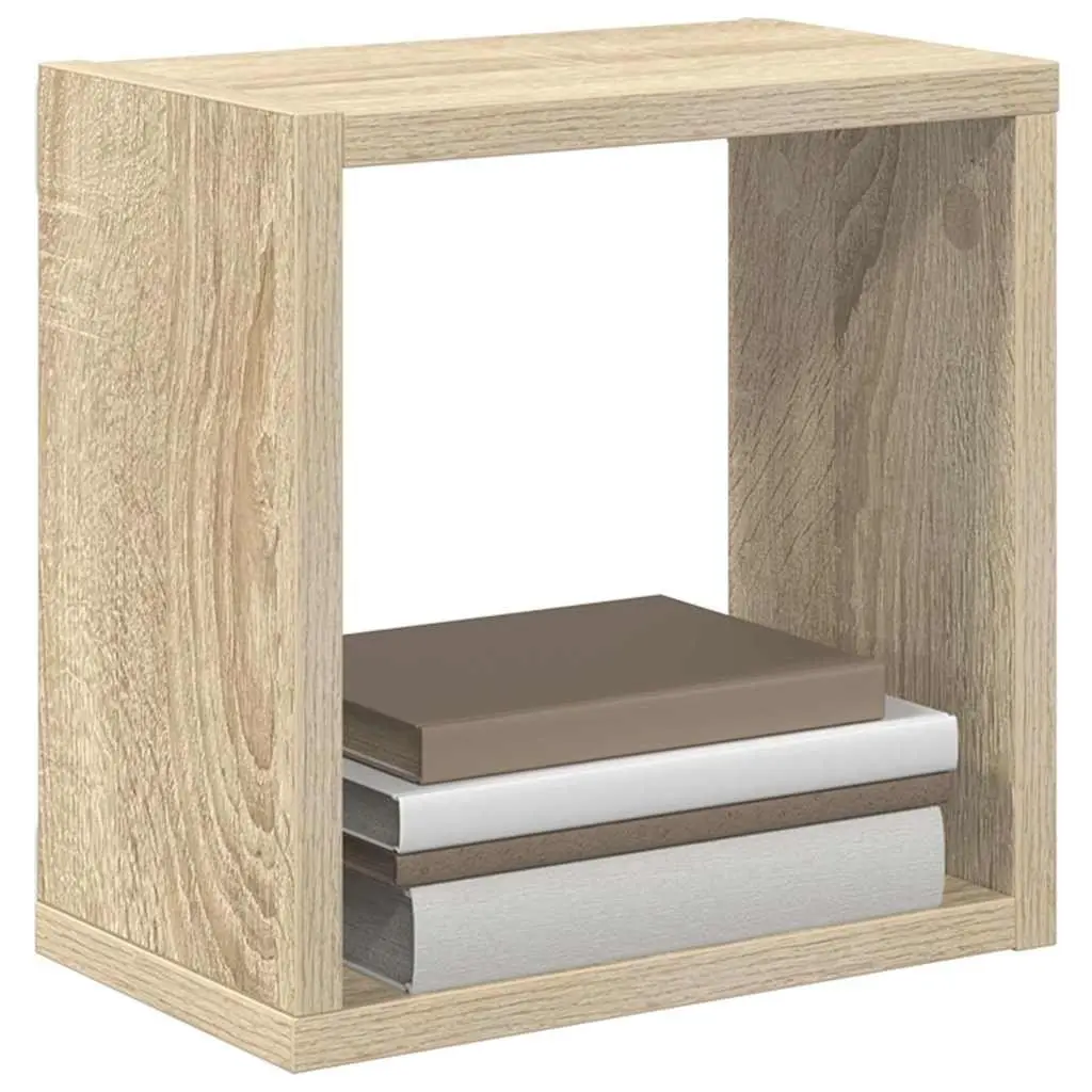 Wall Cube Shelves 6 Pieces Brown Floating Storage Display Organiser Set
