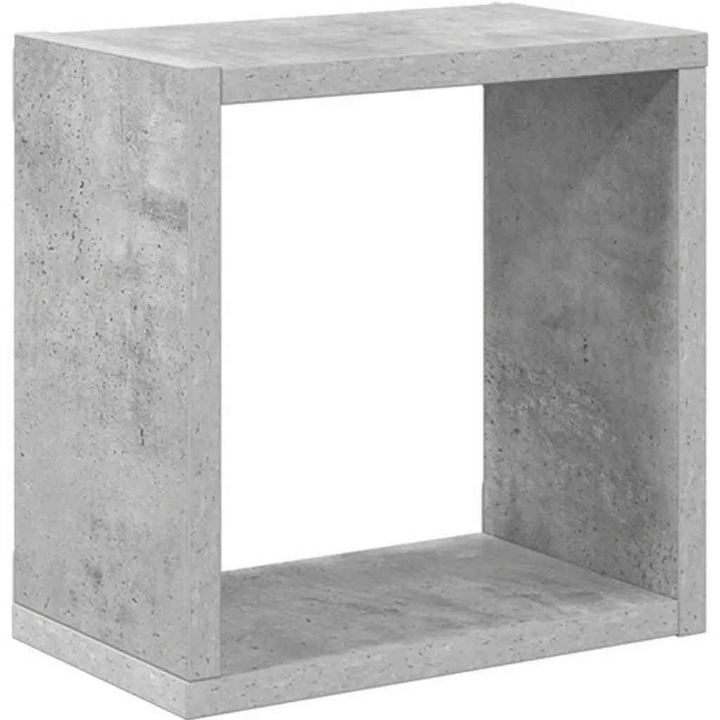 Wall Cube Shelves Set 2 pcs Grey Floating Storage Display Organiser Bedroom
