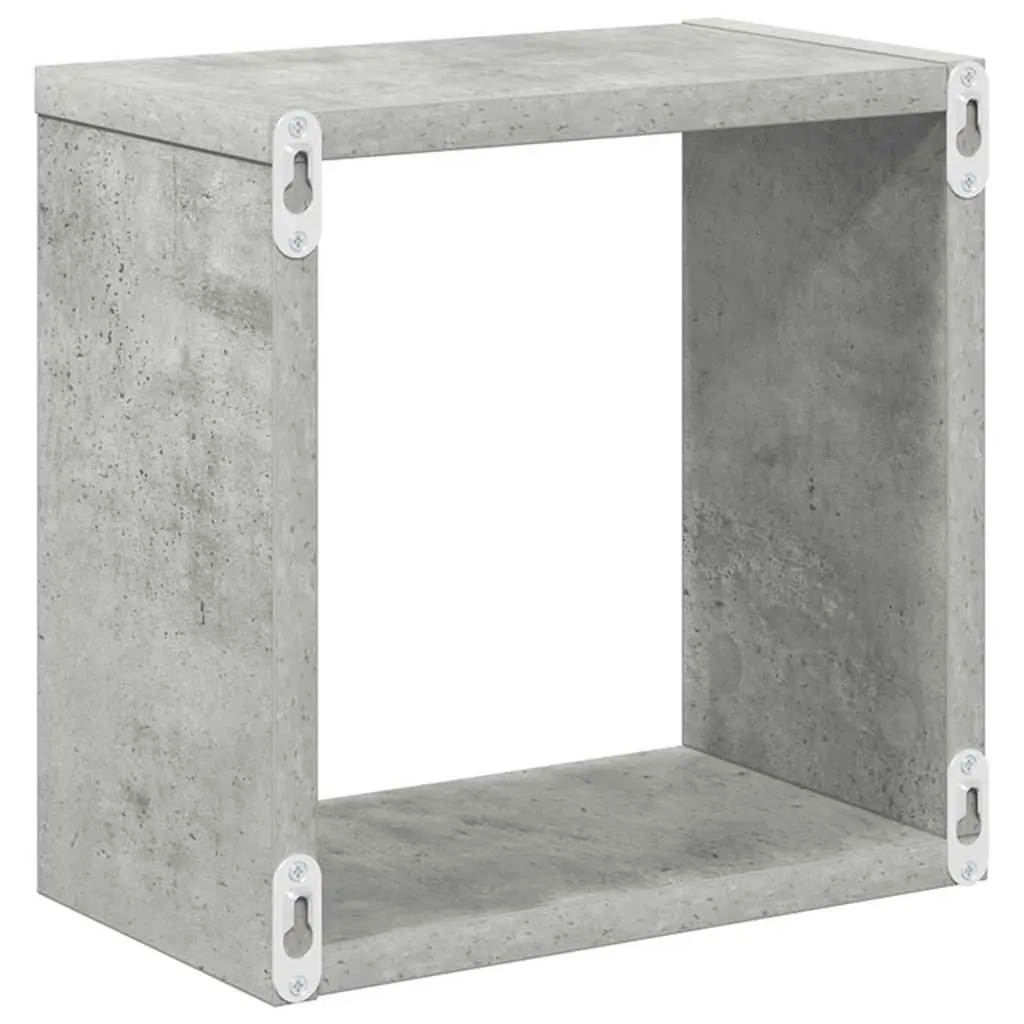 Wall Cube Shelves 4 pcs Grey Floating Storage Display Organiser Living Room