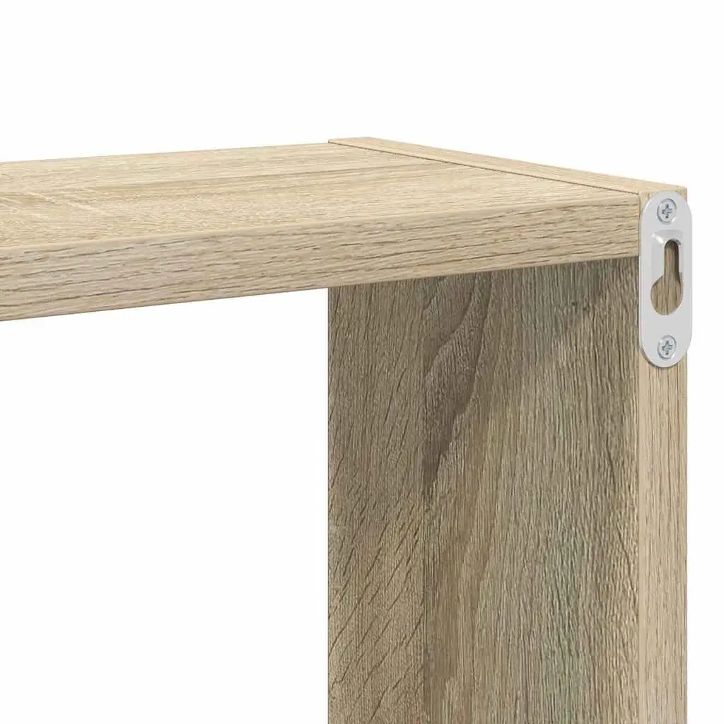 Wall Cube Shelves Storage Display Organizer 26x15x26cm White Sonoma Oak 4 Piece