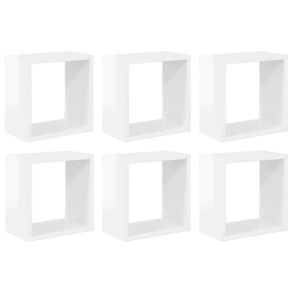 Wall Cube Shelves Set 6 Pieces Floating Display Storage Home Decor White