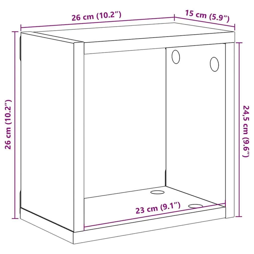 Wall Cube Shelves Set 6 Pieces Floating Display Storage Home Decor White