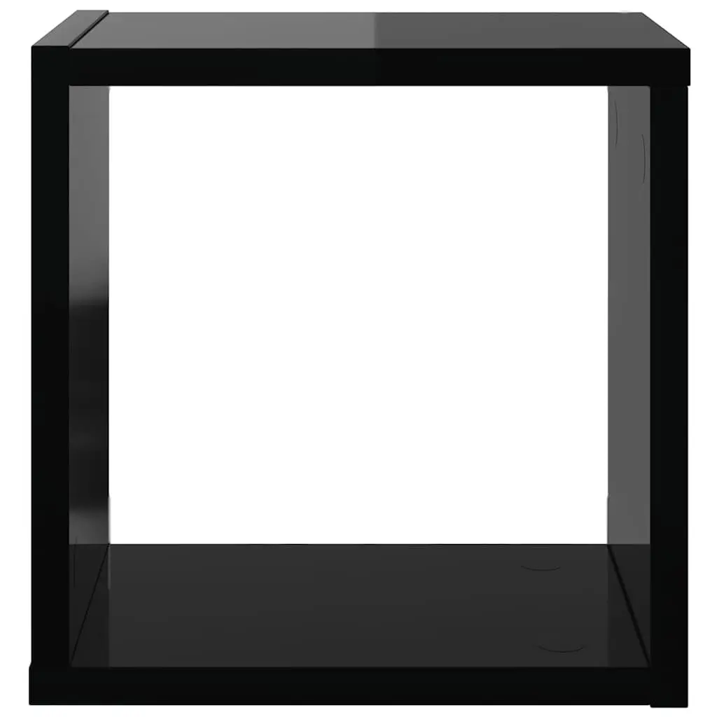 Wall Cube Shelves Display Storage 26x15x26cm Black 2 Piece
