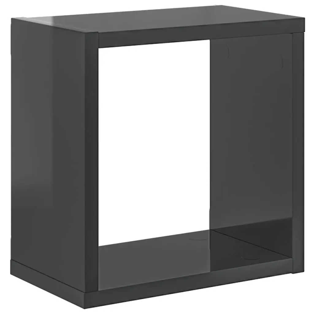 Wall Cube Shelves 6 Pieces Grey Floating Storage Display Organizer Set