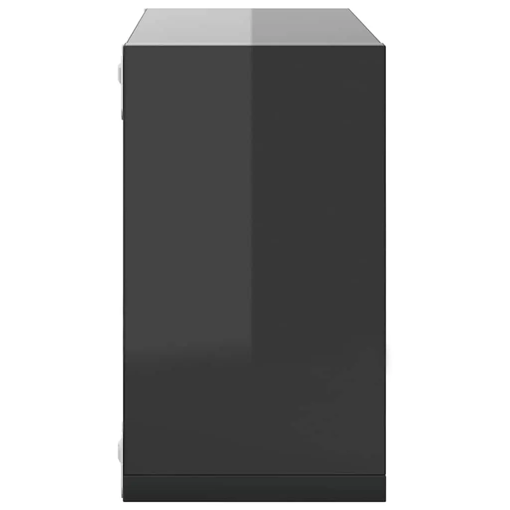 Wall Cube Shelves 6 Pieces Grey Floating Storage Display Organizer Set