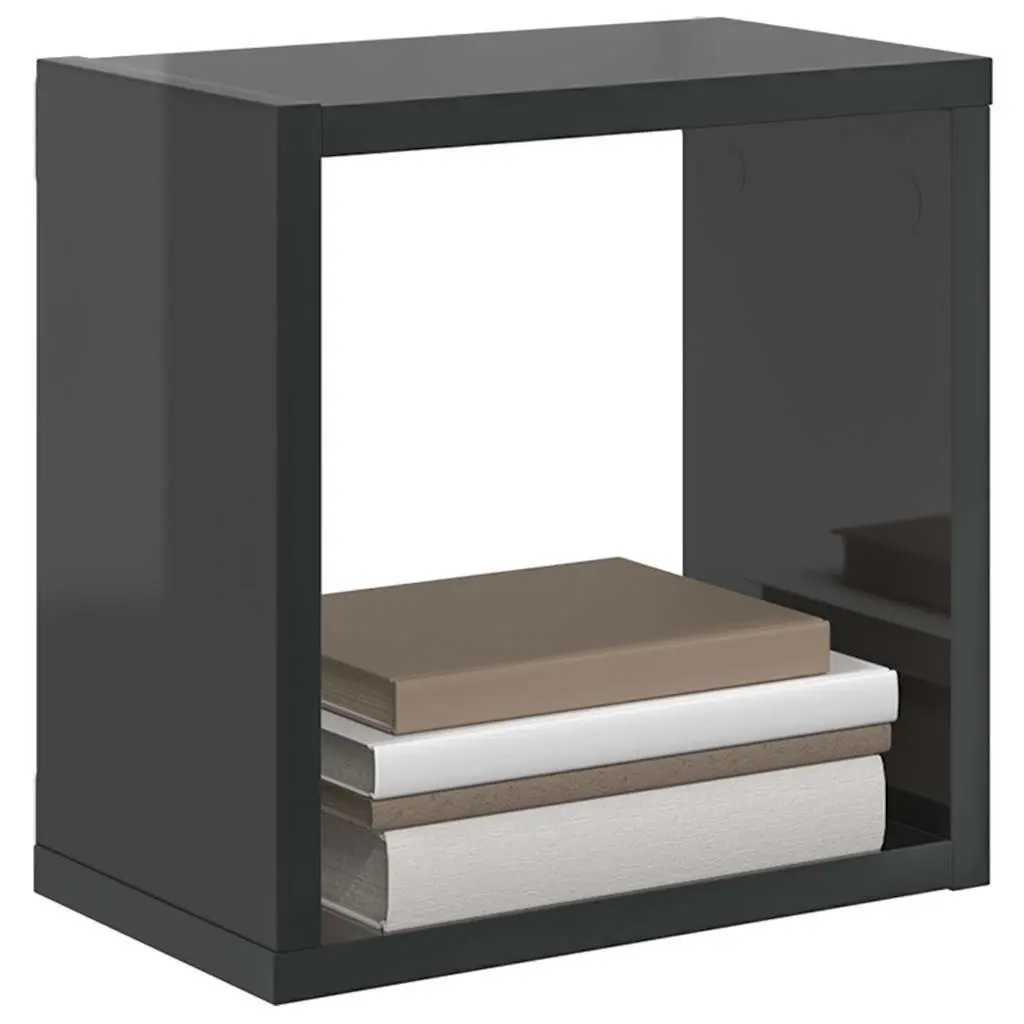 Wall Cube Shelves 6 Pieces Grey Floating Storage Display Organizer Set