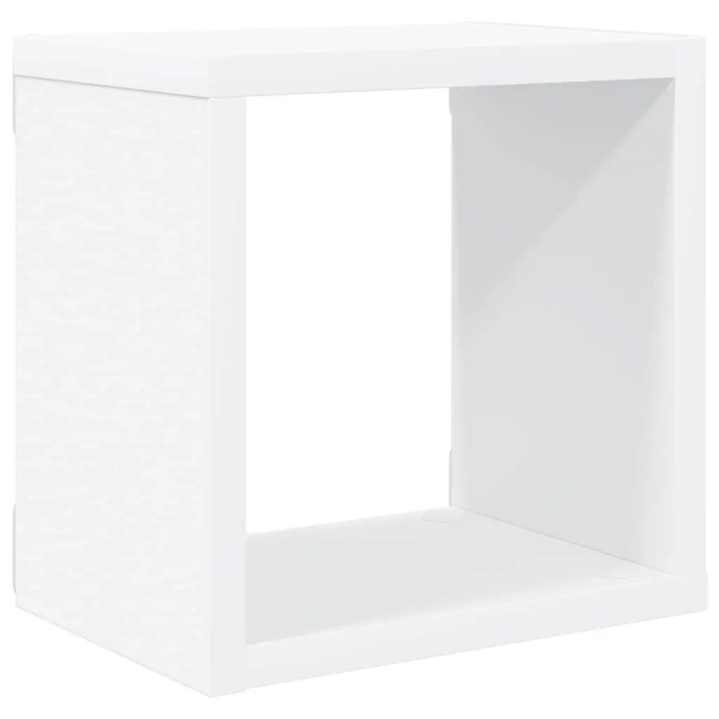 Wall Cube Shelves Set 4 pcs Floating Storage Display Organiser White 22 x 15 x 22 cm