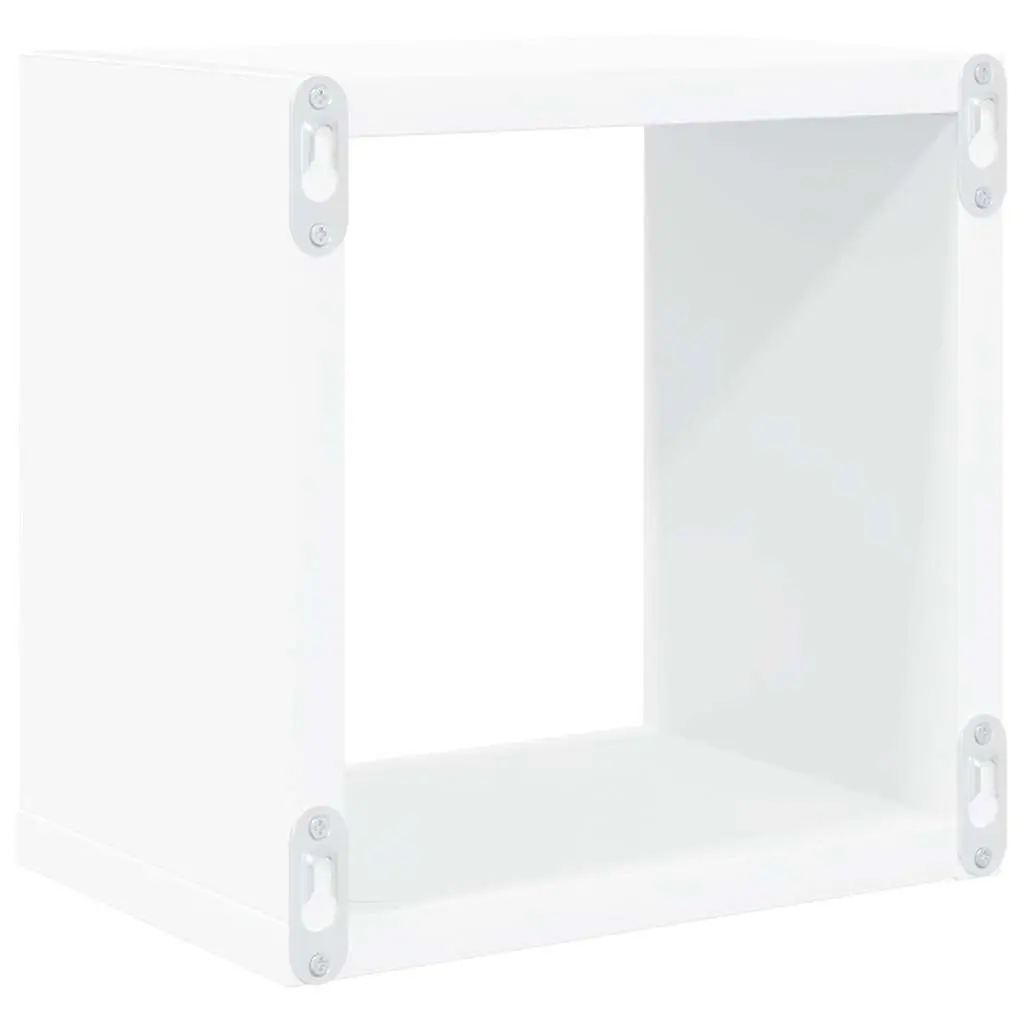 Wall Cube Shelves Set 4 pcs Floating Storage Display Organiser White 22 x 15 x 22 cm