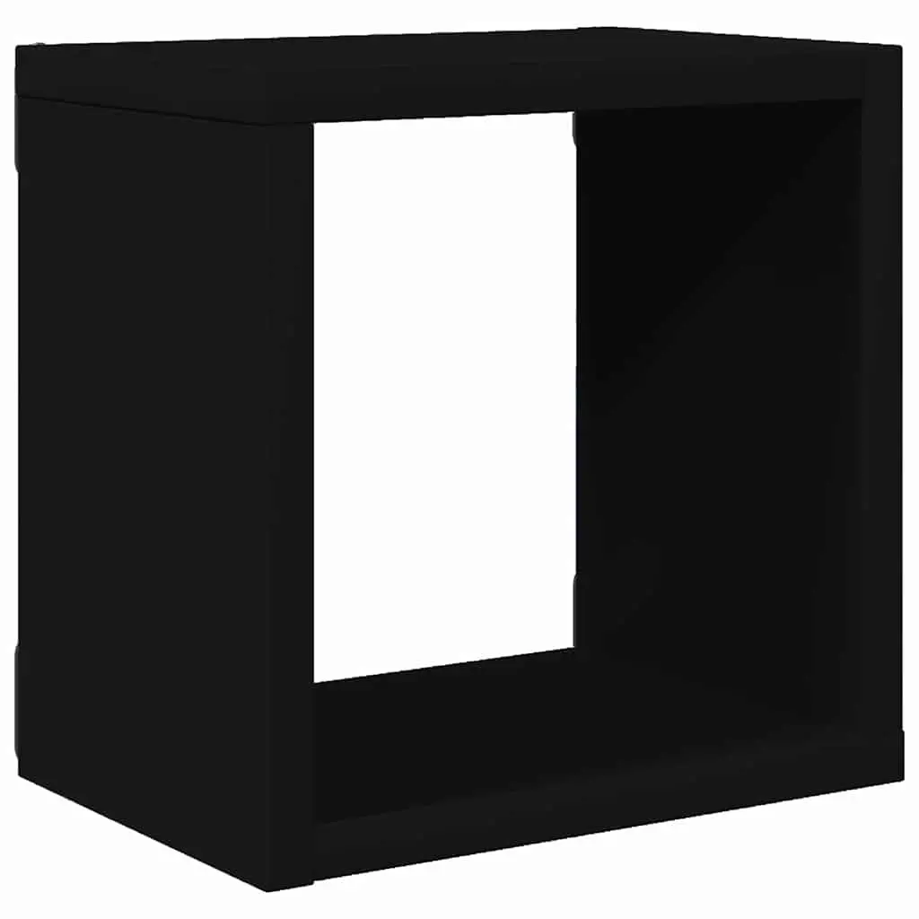 Wall Cube Shelves Storage Display Organizer 6 Piece Set Black 22 x 15 x 22 cm
