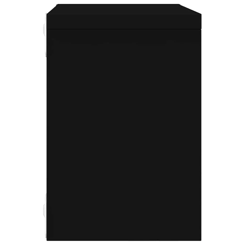 Wall Cube Shelves Storage Display Organizer 6 Piece Set Black 22 x 15 x 22 cm
