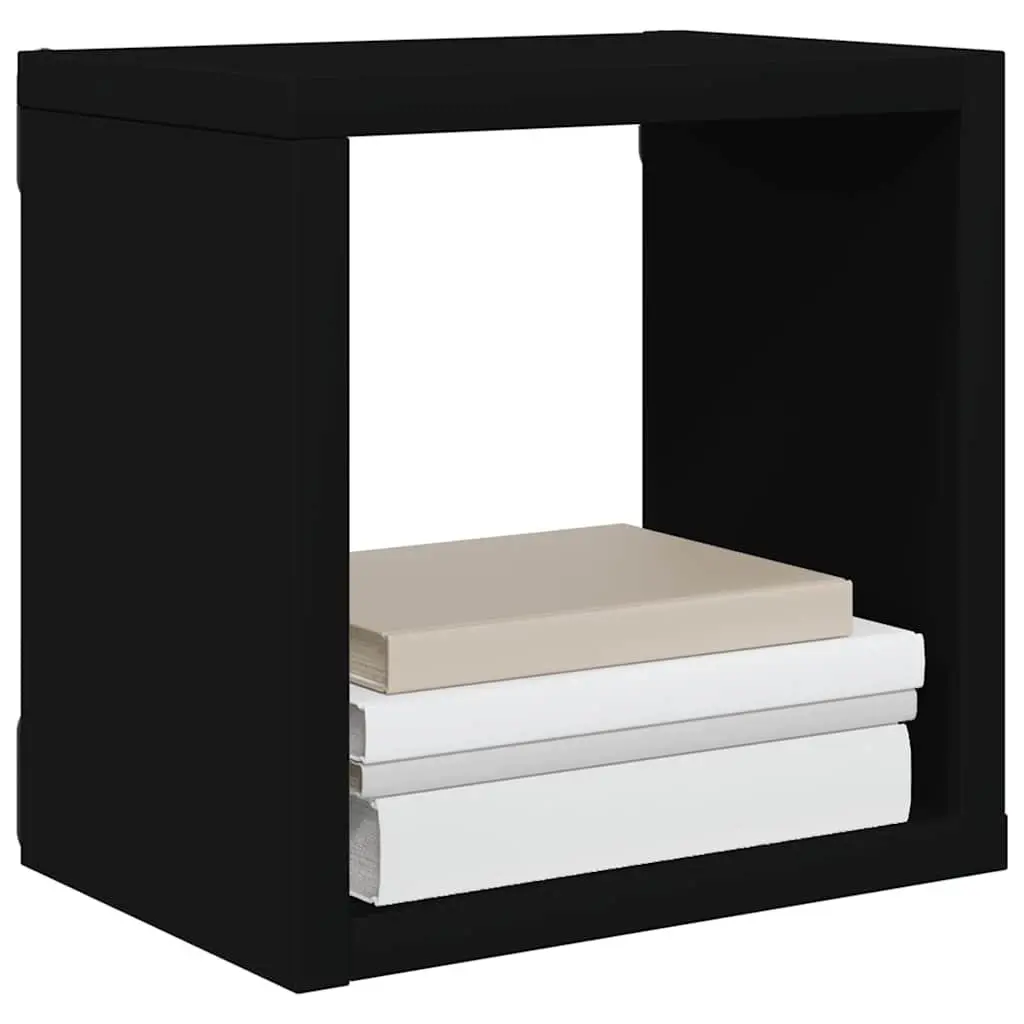Wall Cube Shelves Storage Display Organizer 6 Piece Set Black 22 x 15 x 22 cm