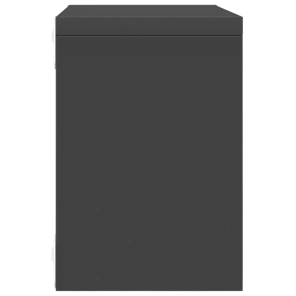 Wall Cube Shelves Set 4 Pieces Grey Floating Storage Display Home Organiser