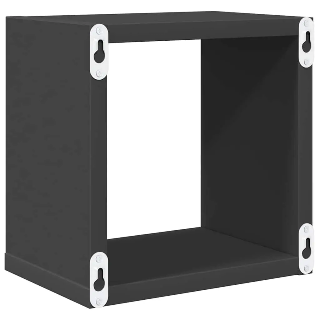 Wall Cube Shelves 6 Piece Set Grey Floating Storage Display Organiser Home