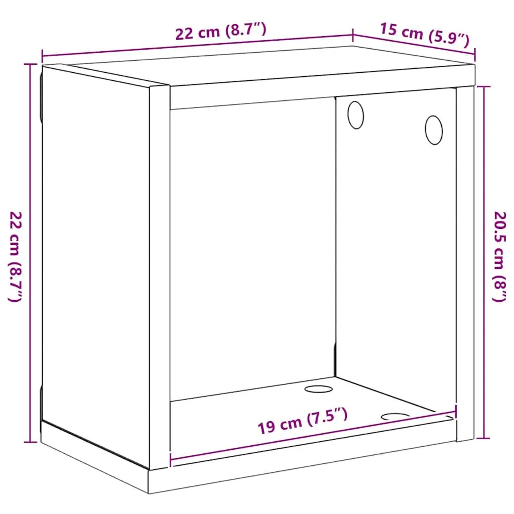 Wall Cube Shelves 6 Piece Set Grey Floating Storage Display Organiser Home