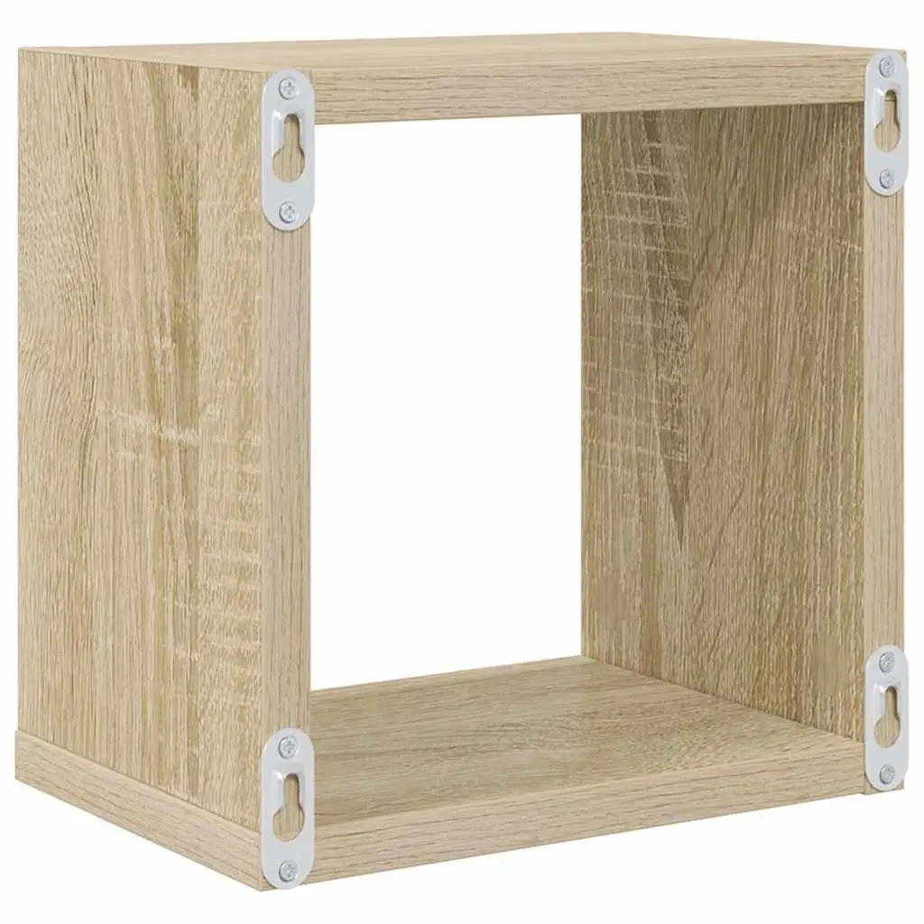 Wall Cube Shelves 6 Pieces Floating Storage Display Organizer Brown