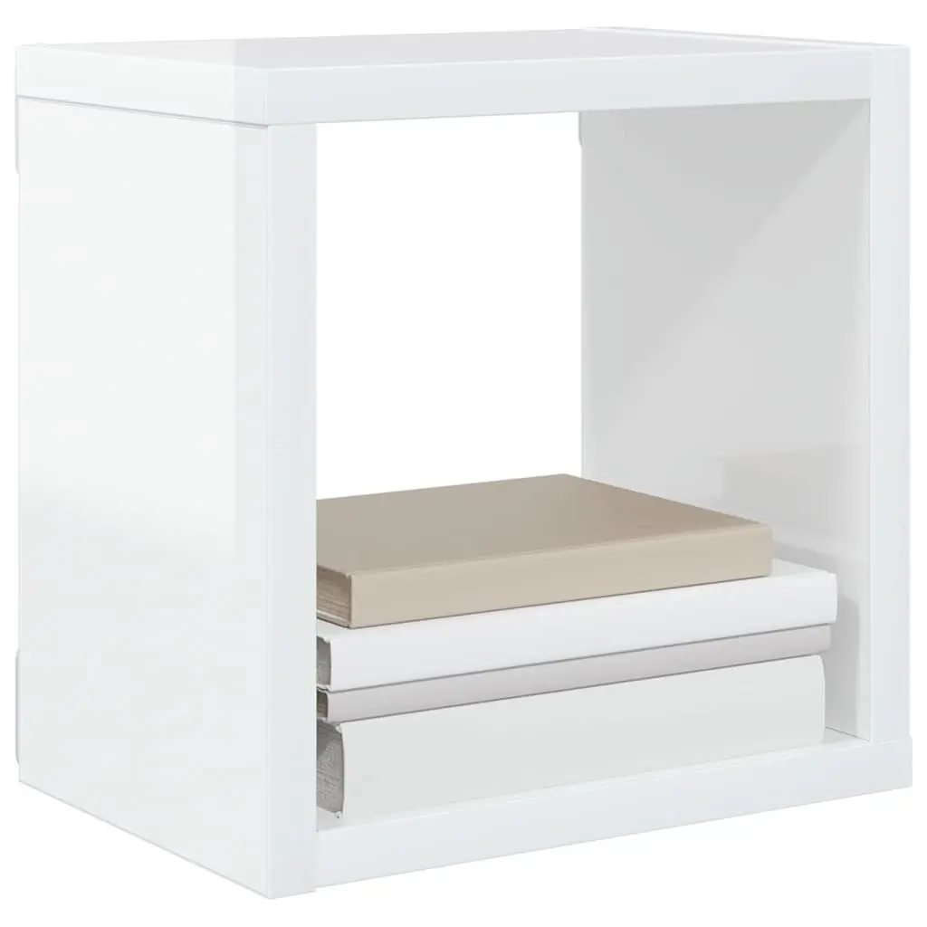 Wall Cube Shelves Set 6 pcs White Floating Storage Display Organiser Home Decor