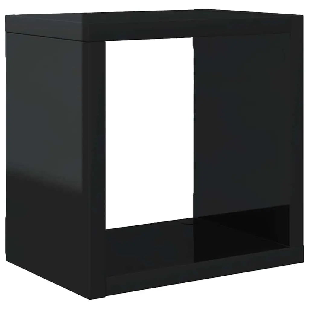 Wall Cube Shelves 4 Pcs Floating Storage Display Black Hanging Organizer Set